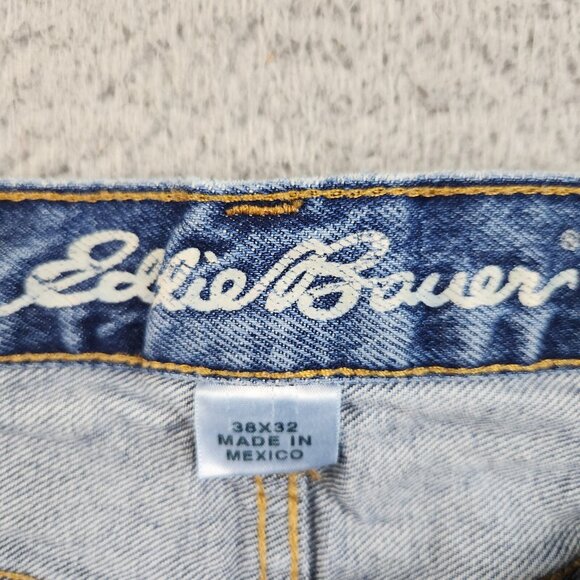 Eddie Bauer Jeans Mens 38x32 Relaxed Fit Straight Leg Y2K Baggy Denim Workwear - Picture 7 of 10